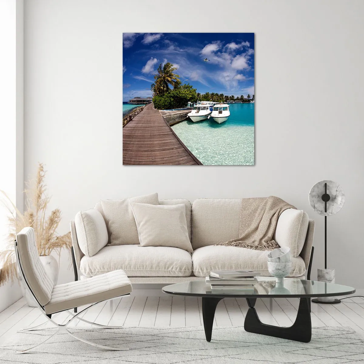 Impression sur verre - Image sur verre - Et cependant, le paradis existe bien - 70x70 cm