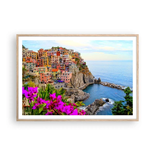 Affiche dans un chêne clair - Poster - La ville qui rit - 100x70 cm