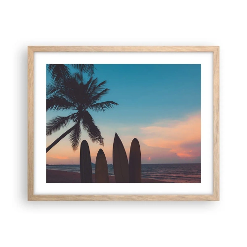 Affiche dans un chêne clair - Poster - Demain sera amusant aussi - 50x40 cm