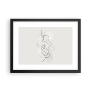 Affiche dans un cadre noir - Poster - Emmêlé dans une étreinte - 40x30 cm