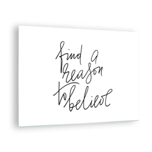 Impression sur verre - Image sur verre - Typographie minimaliste avec une citation inspirante - 70x50cm - C'est possible - Décoration murale moderne pour le salon et la chambre ARTTOR