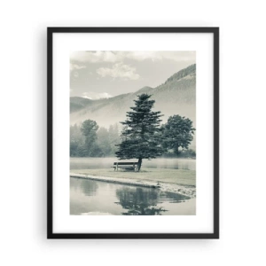 Affiche dans un cadre noir - Poster - Le lac dort encore - 40x50 cm