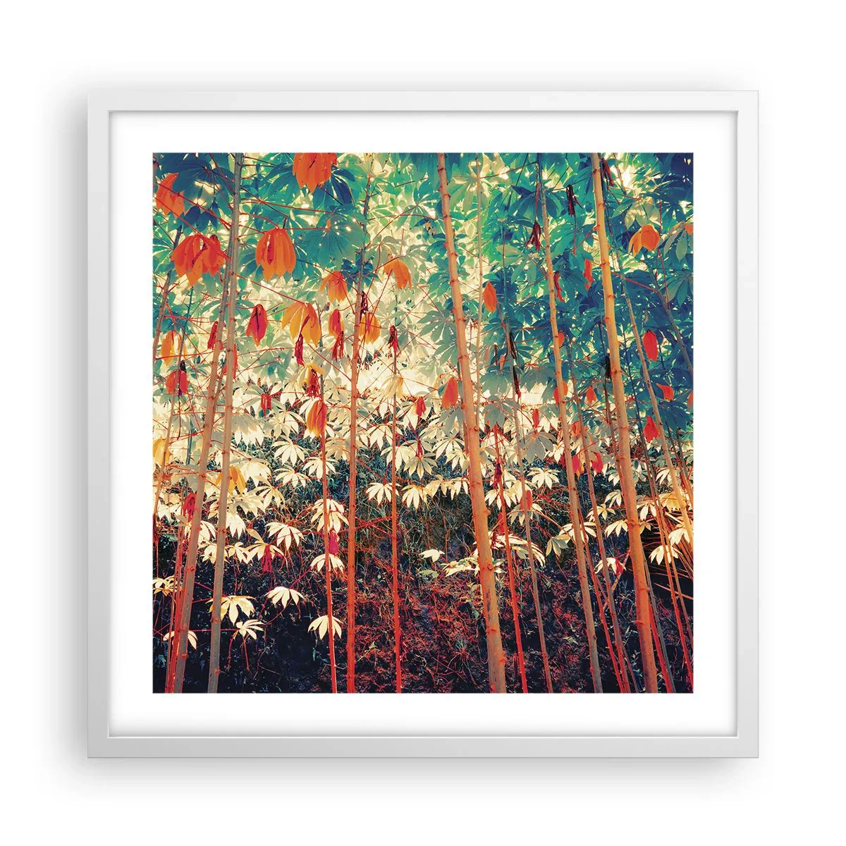 Affiche dans un cadre blanc - Poster - La vie secrète des feuilles - 50x50 cm