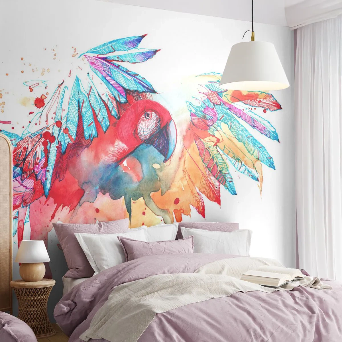 Papier Peint Autocollant Deluxe Sticker - . - Perroquet, Oiseau, Abstraction - 250x175 cm