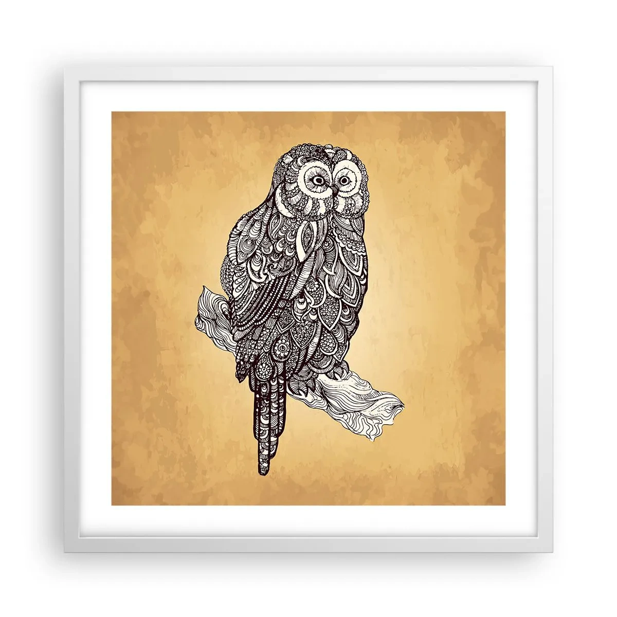 Affiche dans un cadre blanc - Poster - Ornements complexes de sagesse - 50x50 cm
