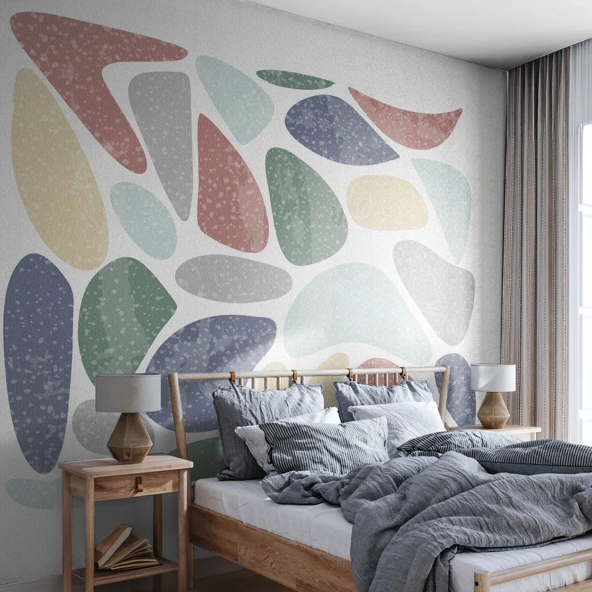 Papier Peint Photo Standard Eco - Une mosaïque de couleurs poudrées - Minimalisme, Pastel, Bohème - 150x105 cm