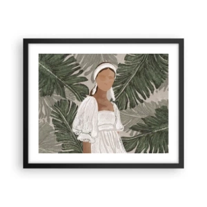 Affiche dans un cadre noir - Poster - Portrait exotique - 50x40 cm