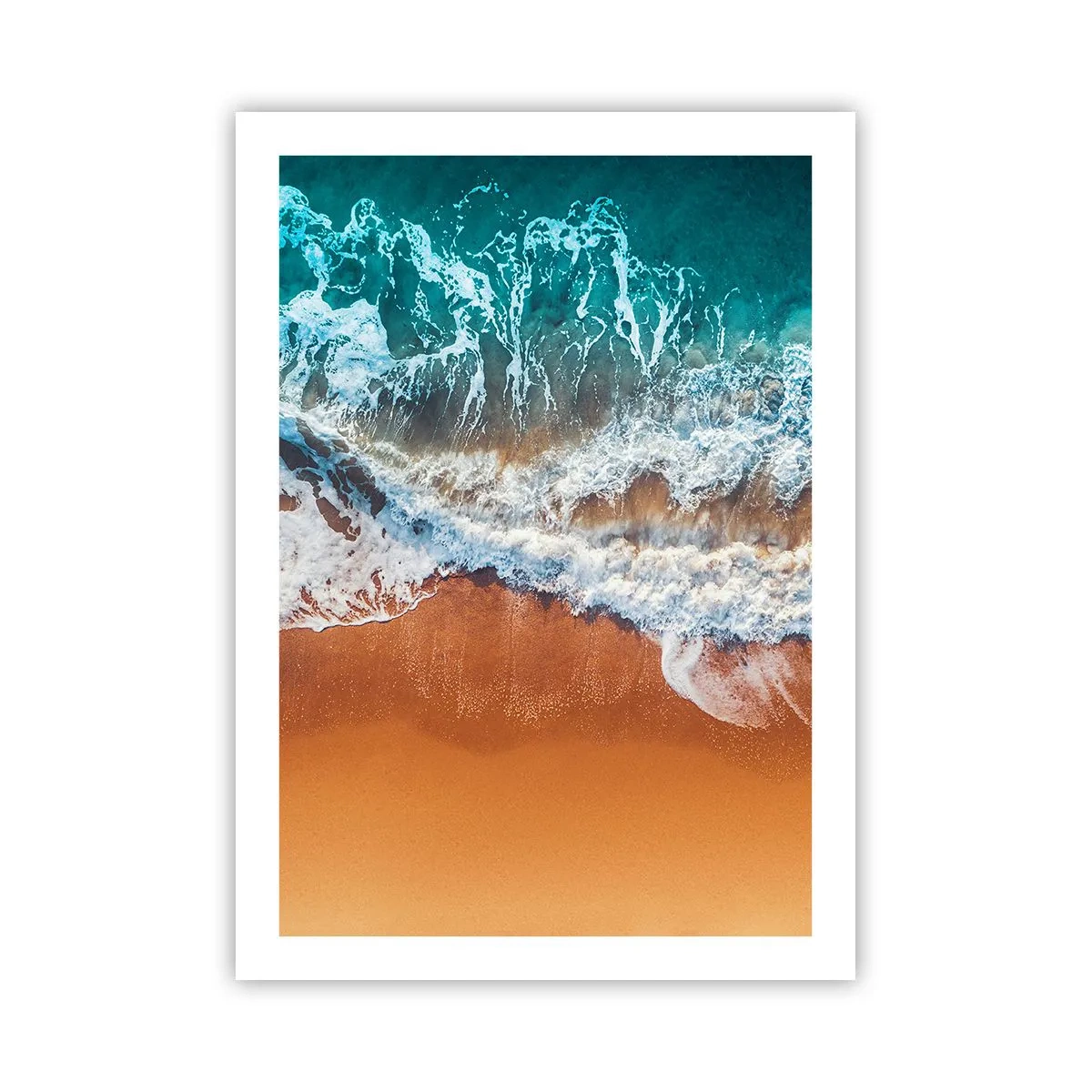 Affiche - Poster - Vue aérienne des vagues de l'océan et de la plage - 50x70cm - Toujours ensemble - Décoration murale moderne pour le salon et la chambre ARTTOR