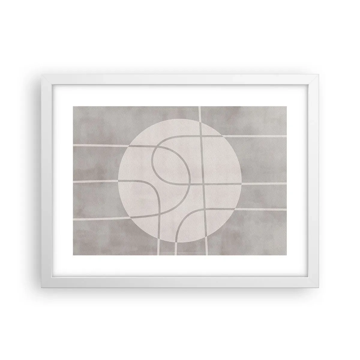 Affiche dans un cadre blanc - Poster - Circulaire et tout droit - 40x30 cm