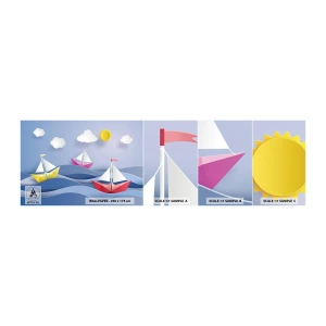 Échantillon De Papier Peint Standard Eco - Ah qu'il est agréable de se balancer dans les vagues - Pour les enfants, Nautique, Lodz - 100x30 cm