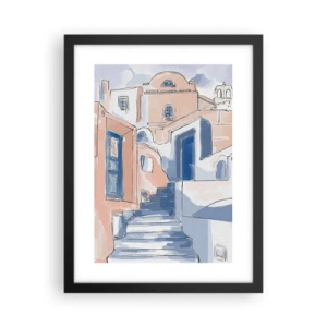 Affiche dans un cadre noir - Poster - Ville exotique - 30x40 cm