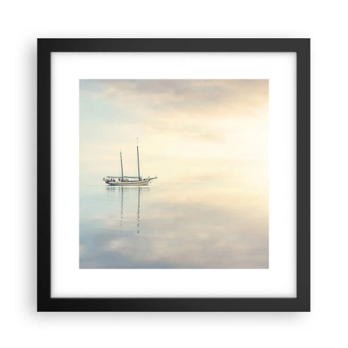 Affiche dans un cadre noir - Poster - Dans une mer de silence - 30x30 cm