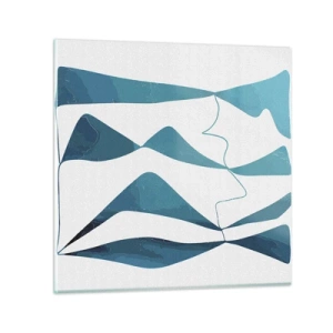 Impression sur verre - Image sur verre - Abstraction : composé turquoise - 70x70 cm