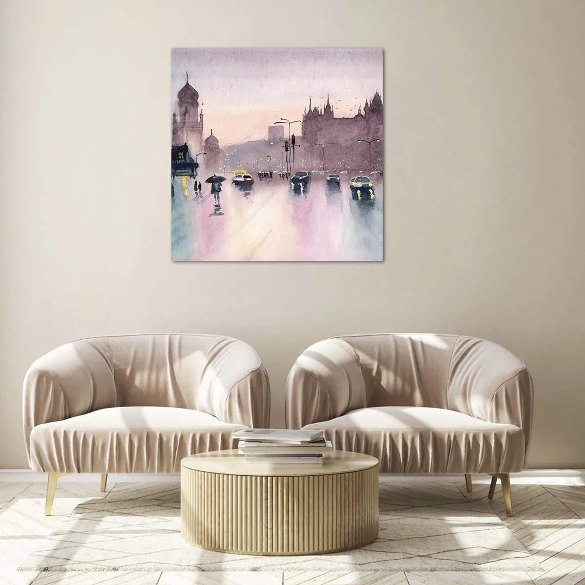 Impression sur verre - Image sur verre - Dans une brume pluvieuse - 40x40 cm