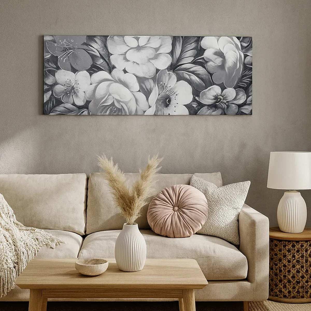 Impression sur toile - Image sur toile - Belle même en gris - 30x30 cm