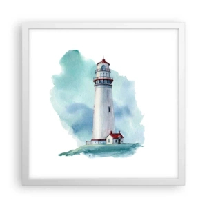 Affiche dans un cadre blanc - Poster - La douce sœur du bleu - 40x40 cm