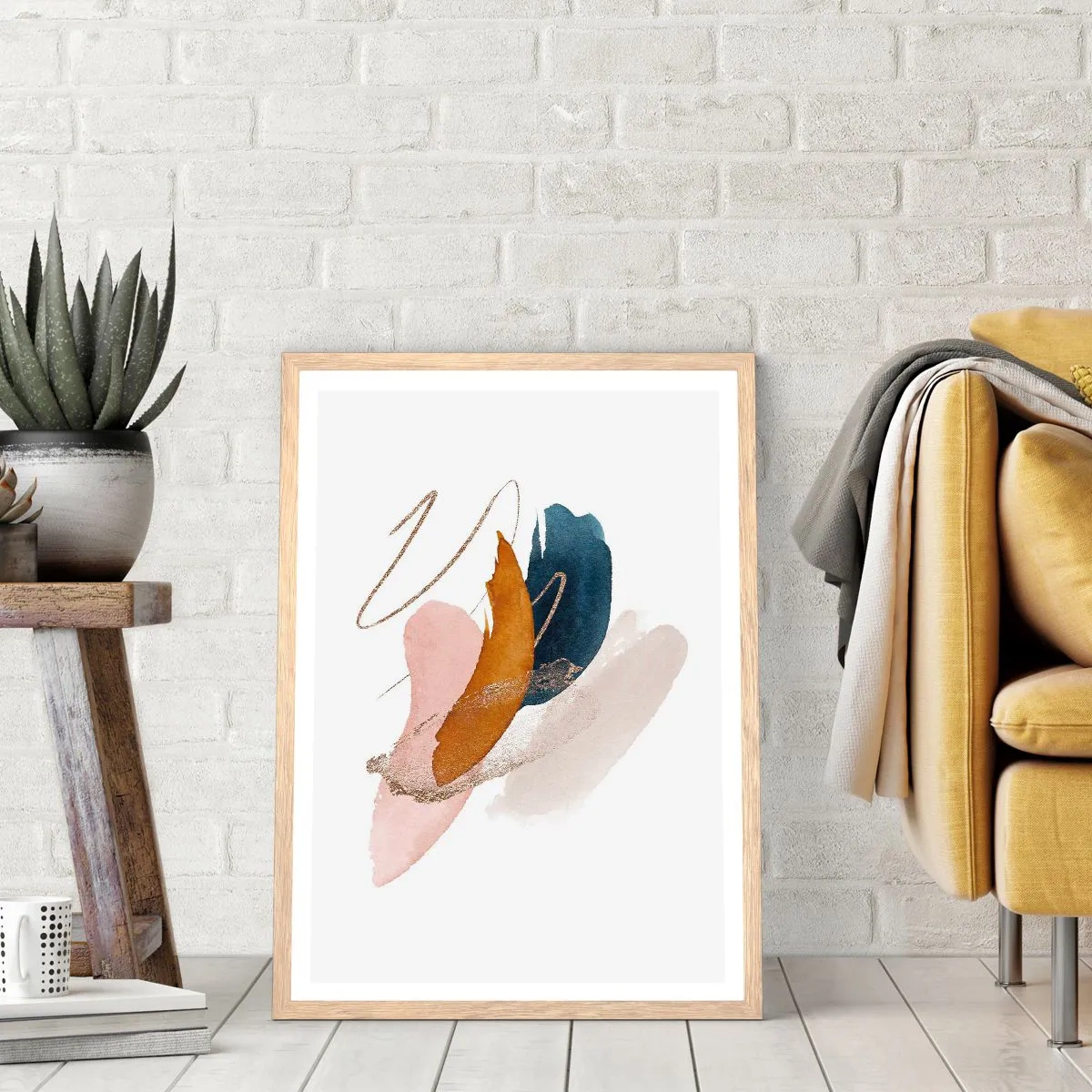 Affiche dans un chêne clair - Poster - Composition ailée - 30x40 cm