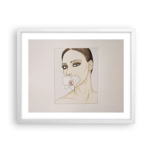 Affiche dans un cadre blanc - Poster - Symbole de l'élégance et de la beauté - 50x40 cm
