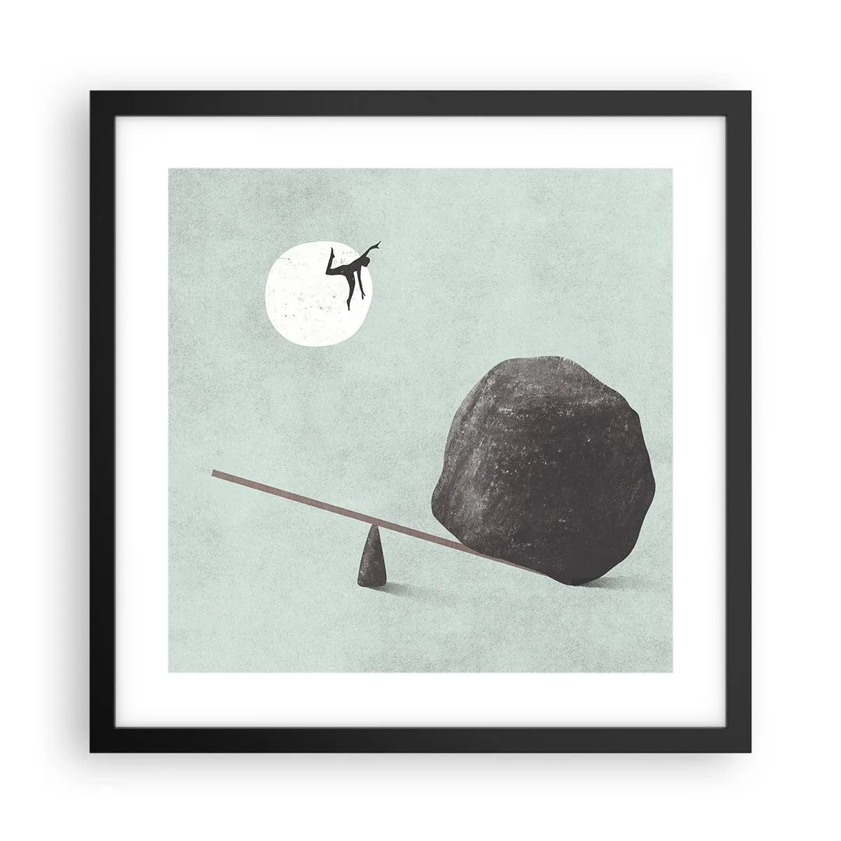 Affiche dans un cadre noir - Poster - Réalisation de ses rêves - 40x40 cm