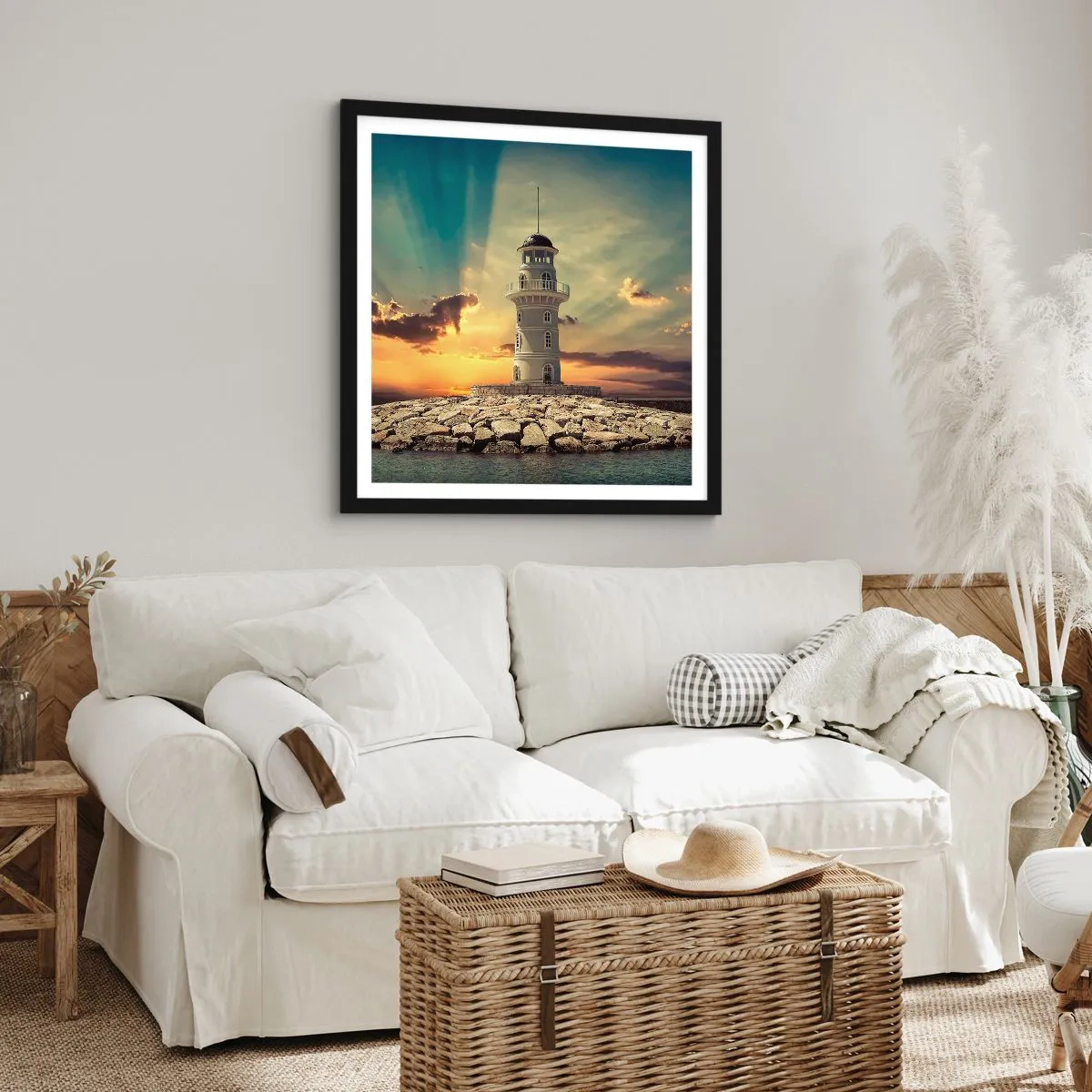 Affiche dans un cadre noir - Poster - Lumière - Bonté - Beauté - 30x30 cm