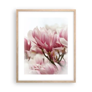 Affiche dans un chêne clair - Poster - Fleurs de printemps - 40x50 cm