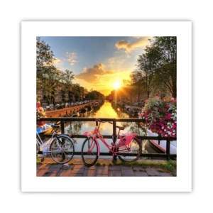 Affiche - Poster - Matin de printemps à Amsterdam - 40x40 cm