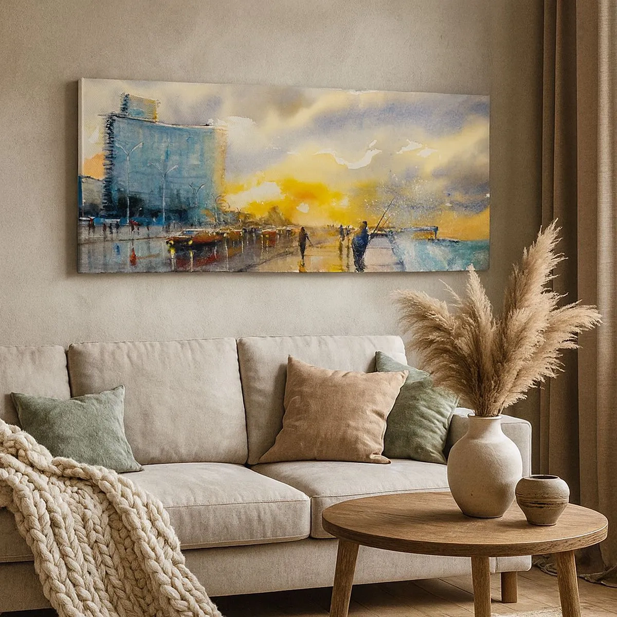 Impression sur toile - Image sur toile - La vie sur le rivage - 100x40 cm