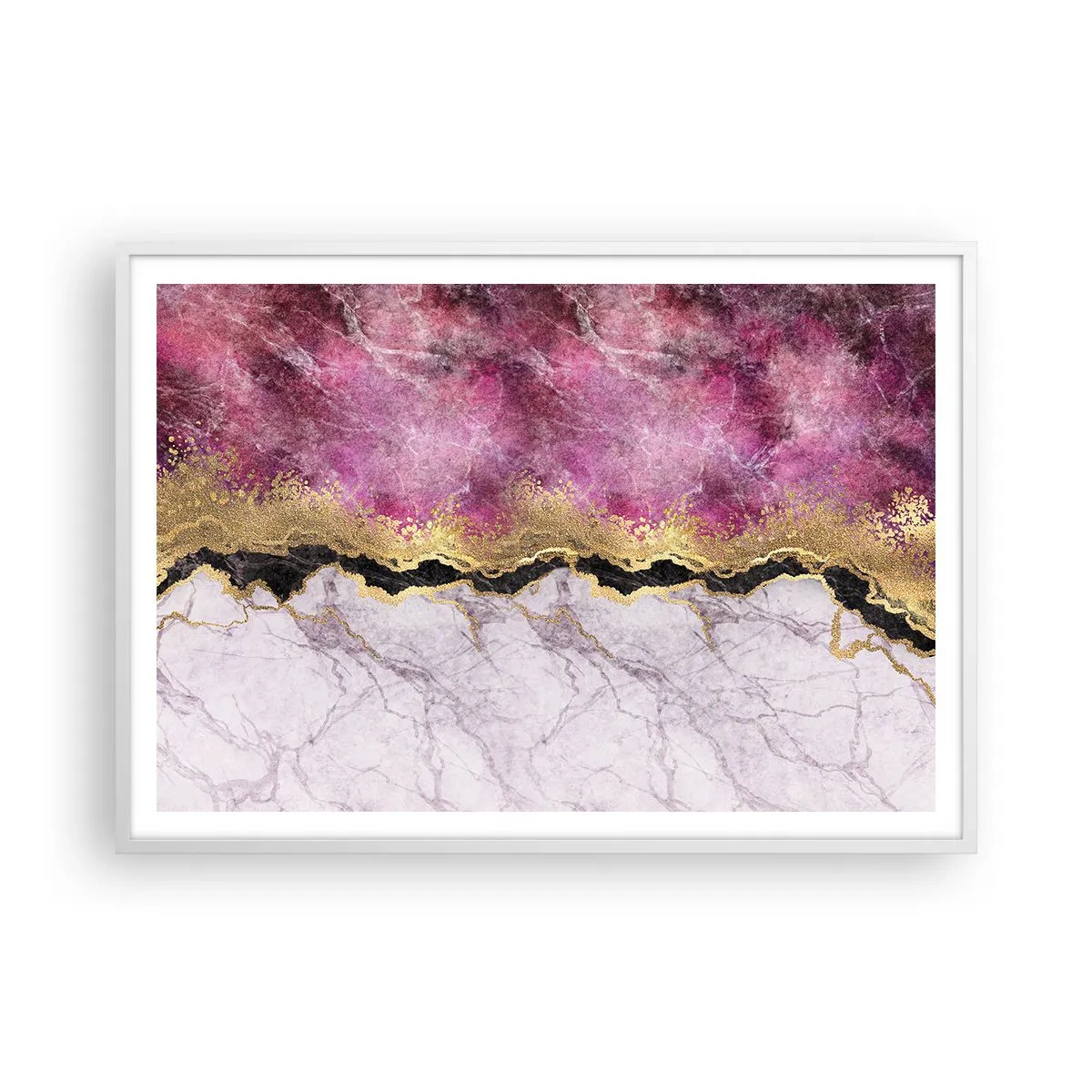 Affiche dans un cadre blanc - Poster - À la frontière - 100x70 cm