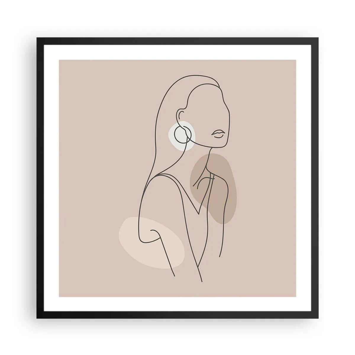 Affiche dans un cadre noir - Poster - Icone féminin - 60x60 cm