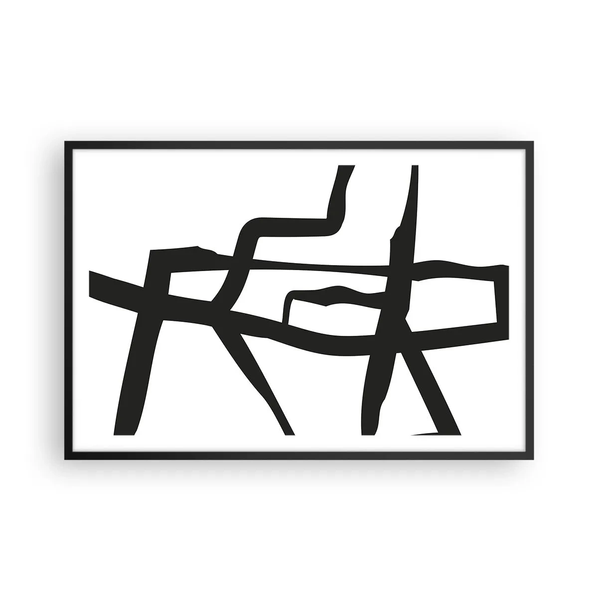 Affiche dans un cadre noir - Poster - Conception noir et blanc - 91x61 cm