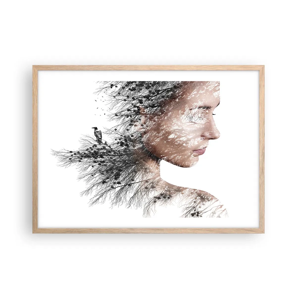 Affiche dans un chêne clair - Poster - L'âme de la forêt - 70x50 cm