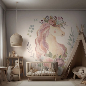 Papier Peint Autocollant Deluxe Sticker - Invitation au monde des contes de fées - Licorne, Fille, Pour les enfants - 500x350 cm