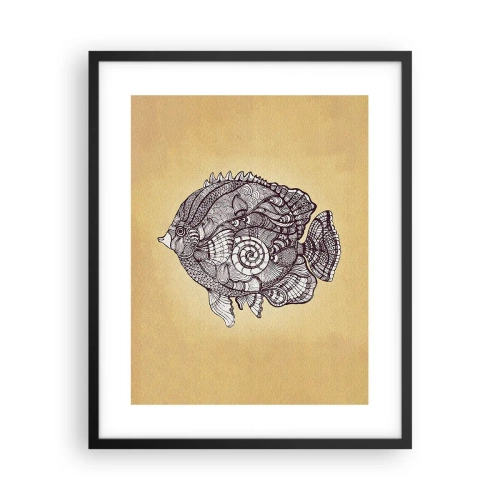 Affiche dans un cadre noir - Poster - D'un océan d'ornements - 40x50 cm