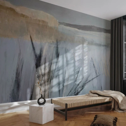 Papier peint sur mesure Premium Canvas - Champs d'hiver - Brillant, Minimalisme, Morceau