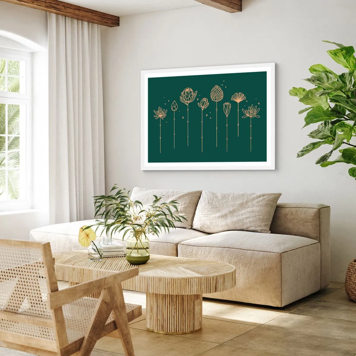 Affiche dans un cadre blanc - Poster - La famille Plante - 91x61 cm