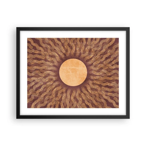 Affiche dans un cadre noir - Poster - Icône du soleil - 50x40 cm