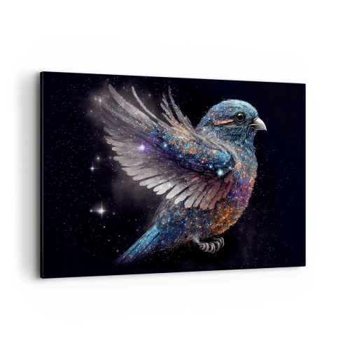 Impression sur toile - Image sur toile - Un moineau de style spatial avec un éclat de diamant - 120x80cm - Moineau de diamant - Décoration murale moderne pour le salon et la chambre ARTTOR