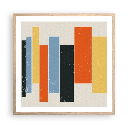 Affiche dans un chêne clair - Poster - Notation musicale - 60x60 cm