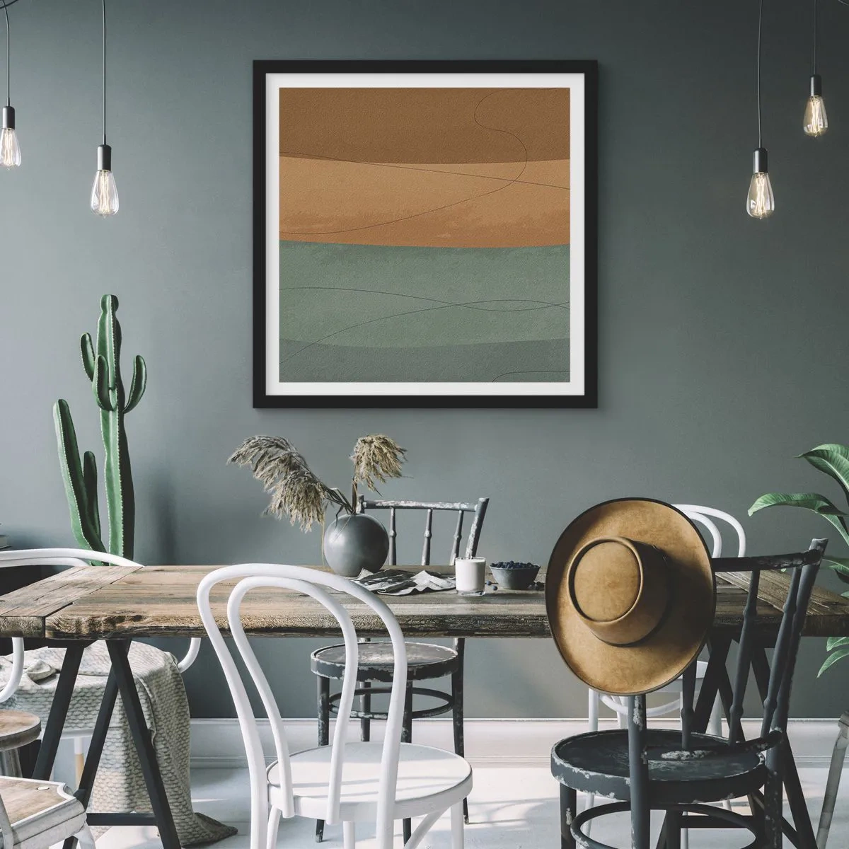 Affiche dans un cadre noir - Poster - Composition horizontale - 50x50 cm