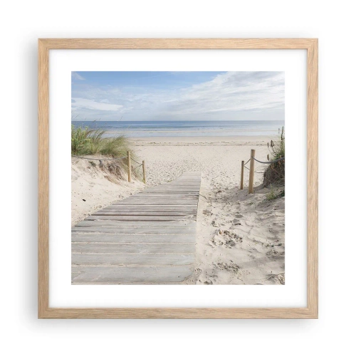 Affiche dans un chêne clair - Poster - A l'horizon - 40x40 cm