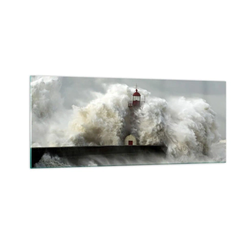 Impression sur verre - Image sur verre - La colère de l'océan - 100x40 cm