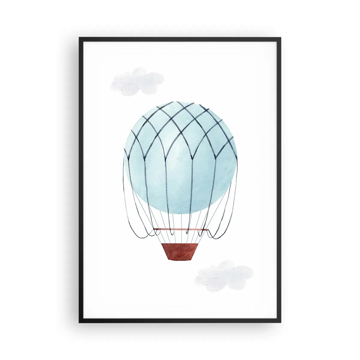 Affiche dans un cadre noir - Poster - Entièrement dans les nuages - 70x100 cm