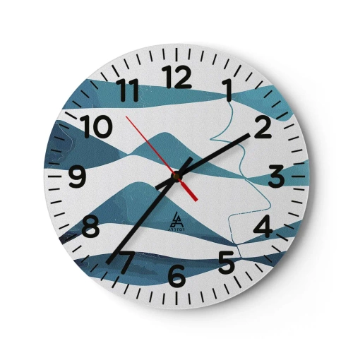 Horloge murale - Pendule murale - Abstraction : composé turquoise - 40x40 cm