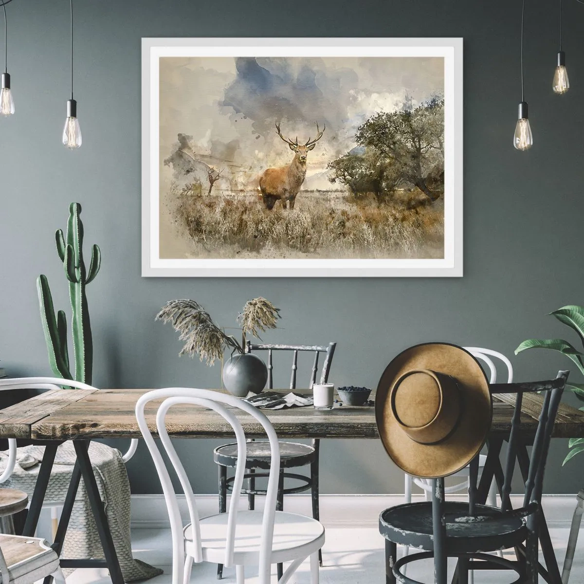 Affiche dans un cadre blanc - Poster - Dignité - force - majesté - 50x40 cm