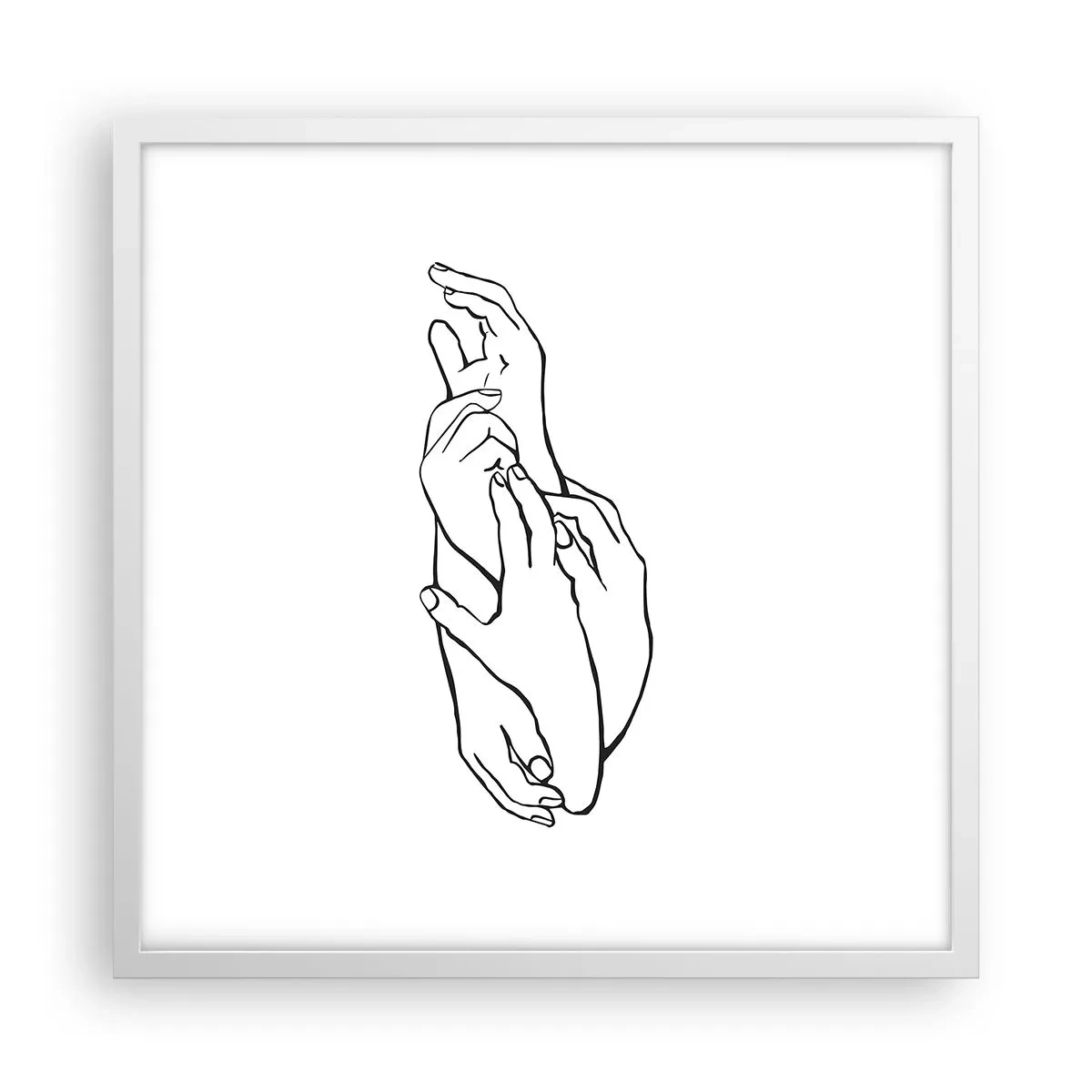 Affiche dans un cadre blanc - Poster - Bon contact - 50x50 cm