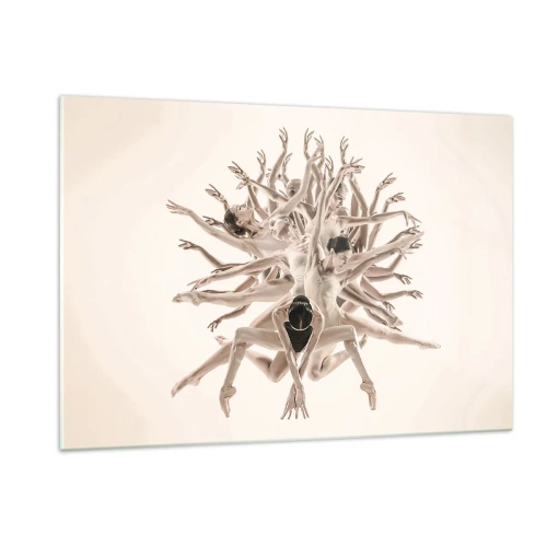 Impression sur verre - Image sur verre - Une composition de danseurs dans un arrangement dynamique artistique - 120x80cm - S'épanouir en danse - Décoration murale moderne pour le salon et la chambre ARTTOR