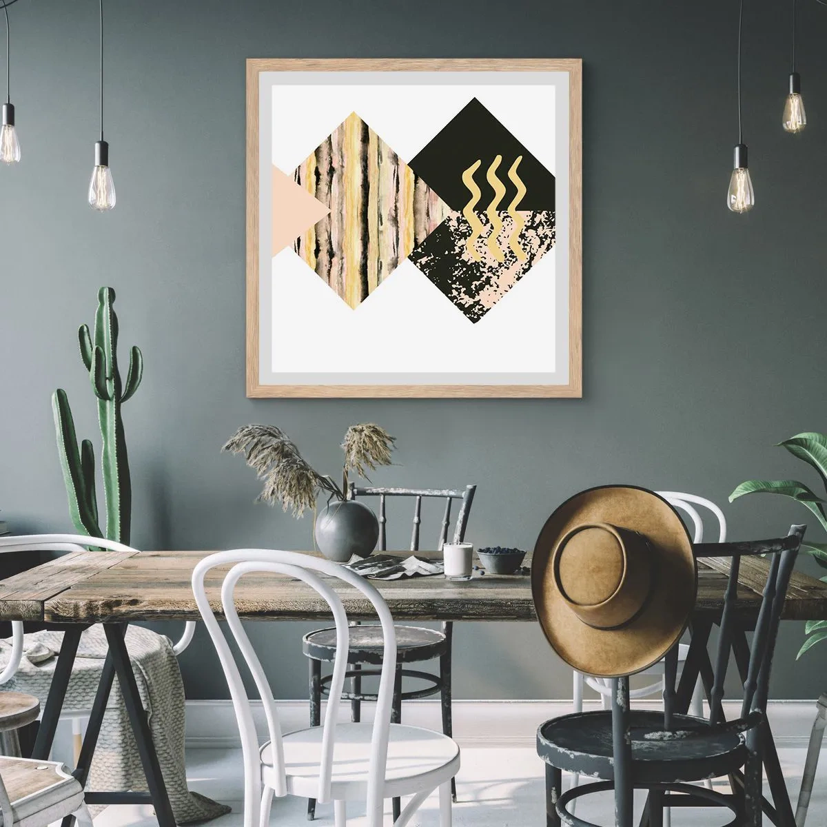 Affiche dans un chêne clair - Poster - Pas si simple - 50x50 cm