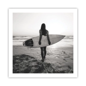 Affiche - Poster - Fille des vagues de la mer - 60x60 cm
