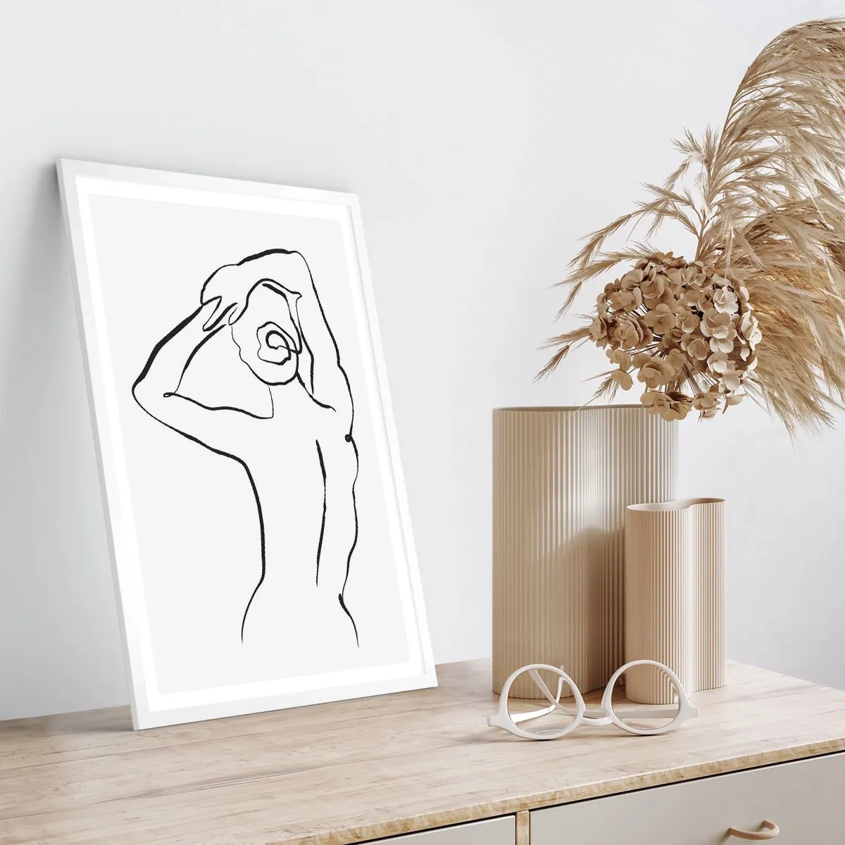 Affiche dans un cadre blanc - Poster - Action matinale - 40x50 cm