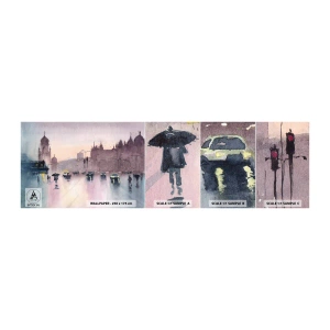 Échantillon de Papier Peint Autocollant Deluxe Sticker - Dans une brume pluvieuse - Ville, Architecture, Les monuments - 100x30 cm